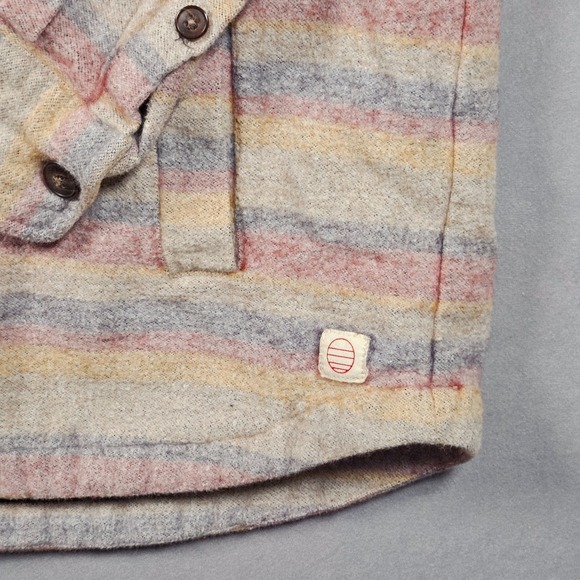 Marine Layer Hoodie Mens Small Striped Multicolor Baja Pockets Casual Beach - Picture 6 of 11